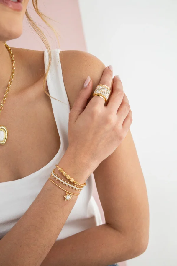Anillo Blanco Corazones - Imagen 2