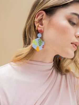 Aretes Miyuki Celeste Algas